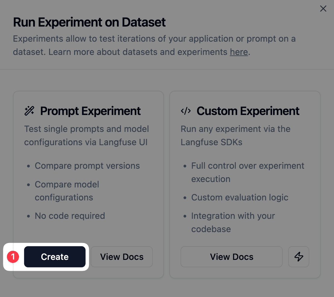 New Experiment Button